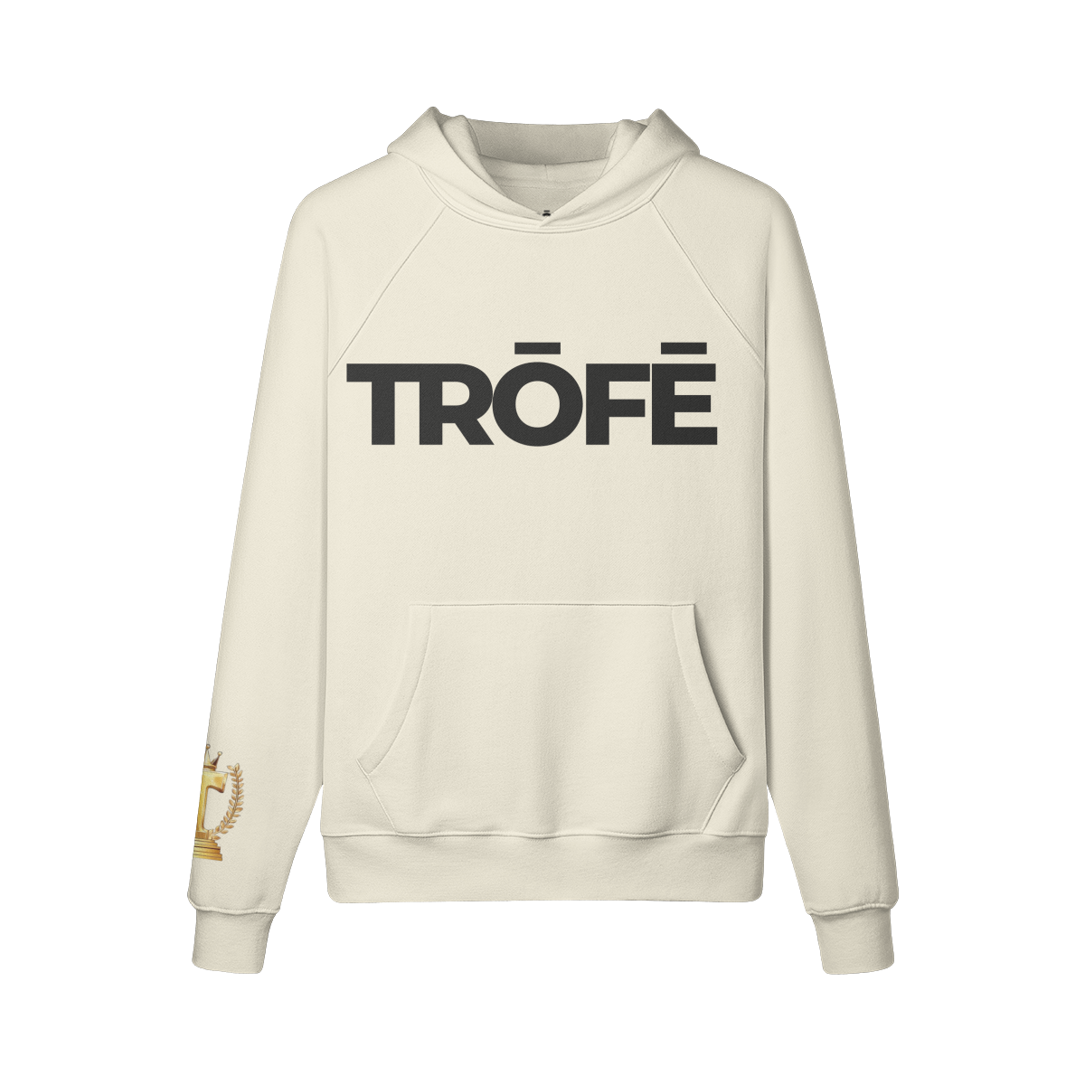 rice TRŌFĒ Black Logo Hoodie front