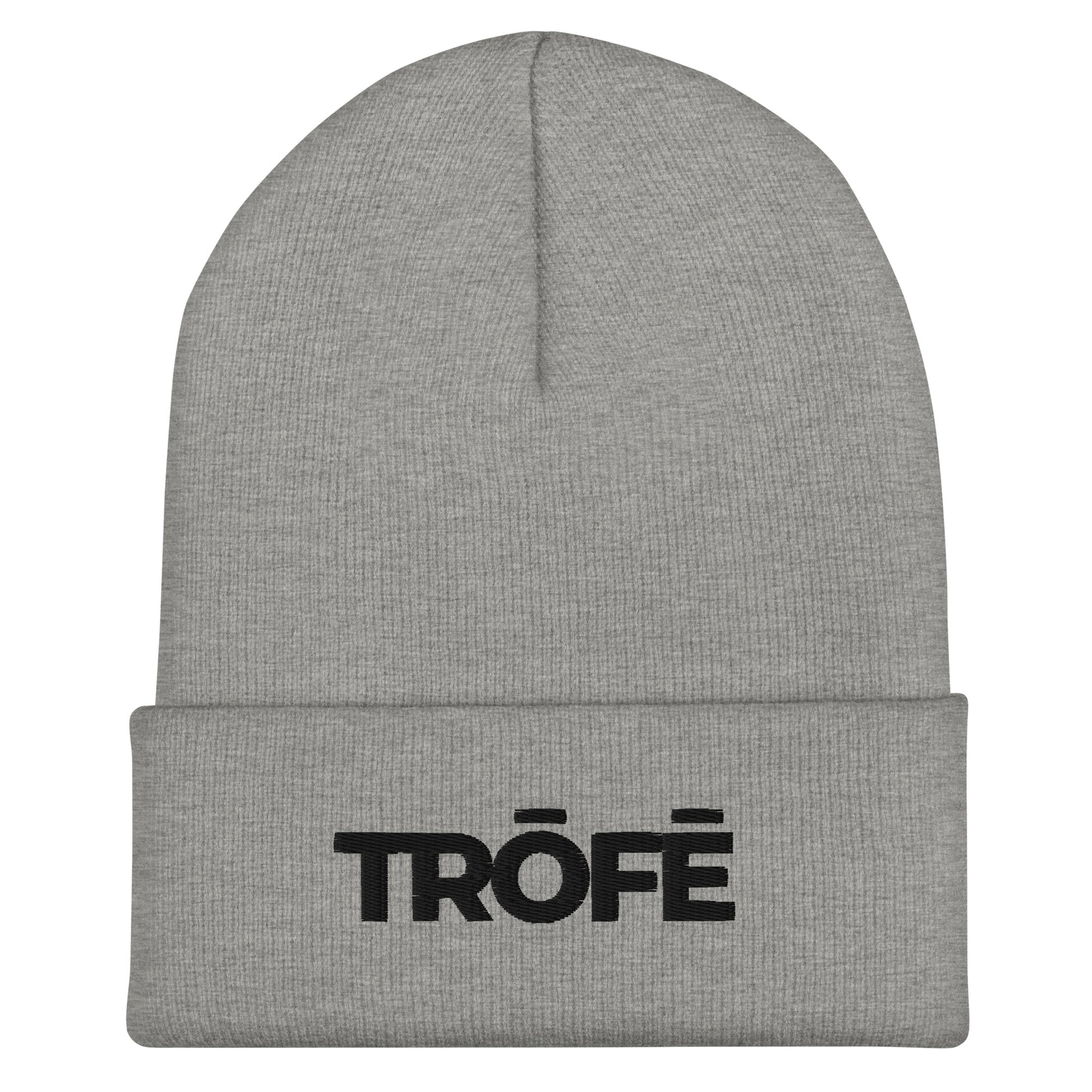 Trofe cuffed beanie heather grey front