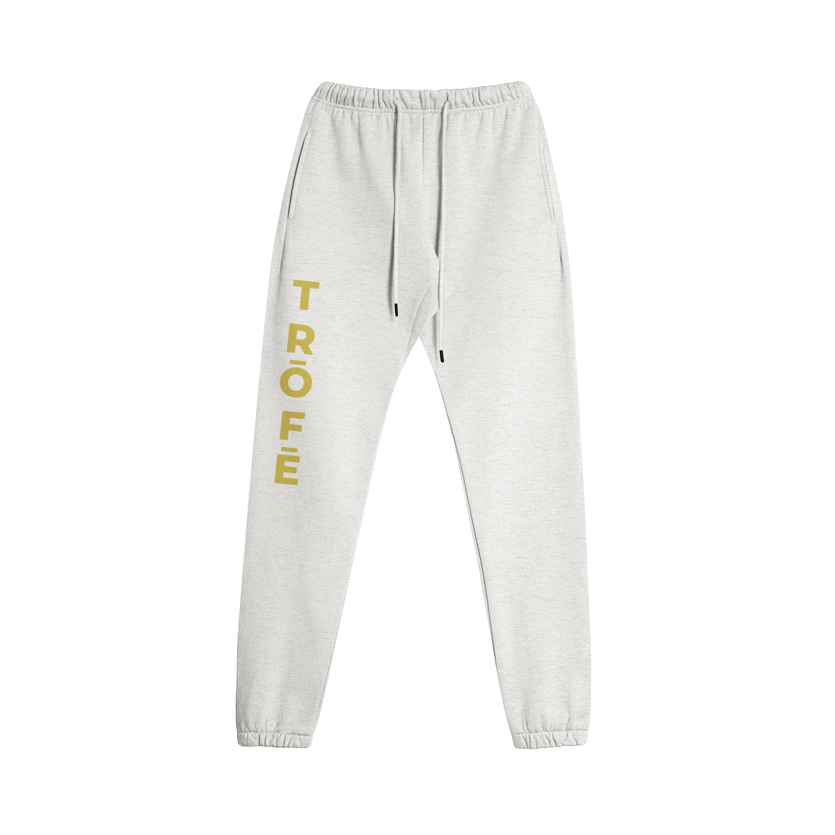 TRŌFĒ Gold Logo Sweatpants heather grey front