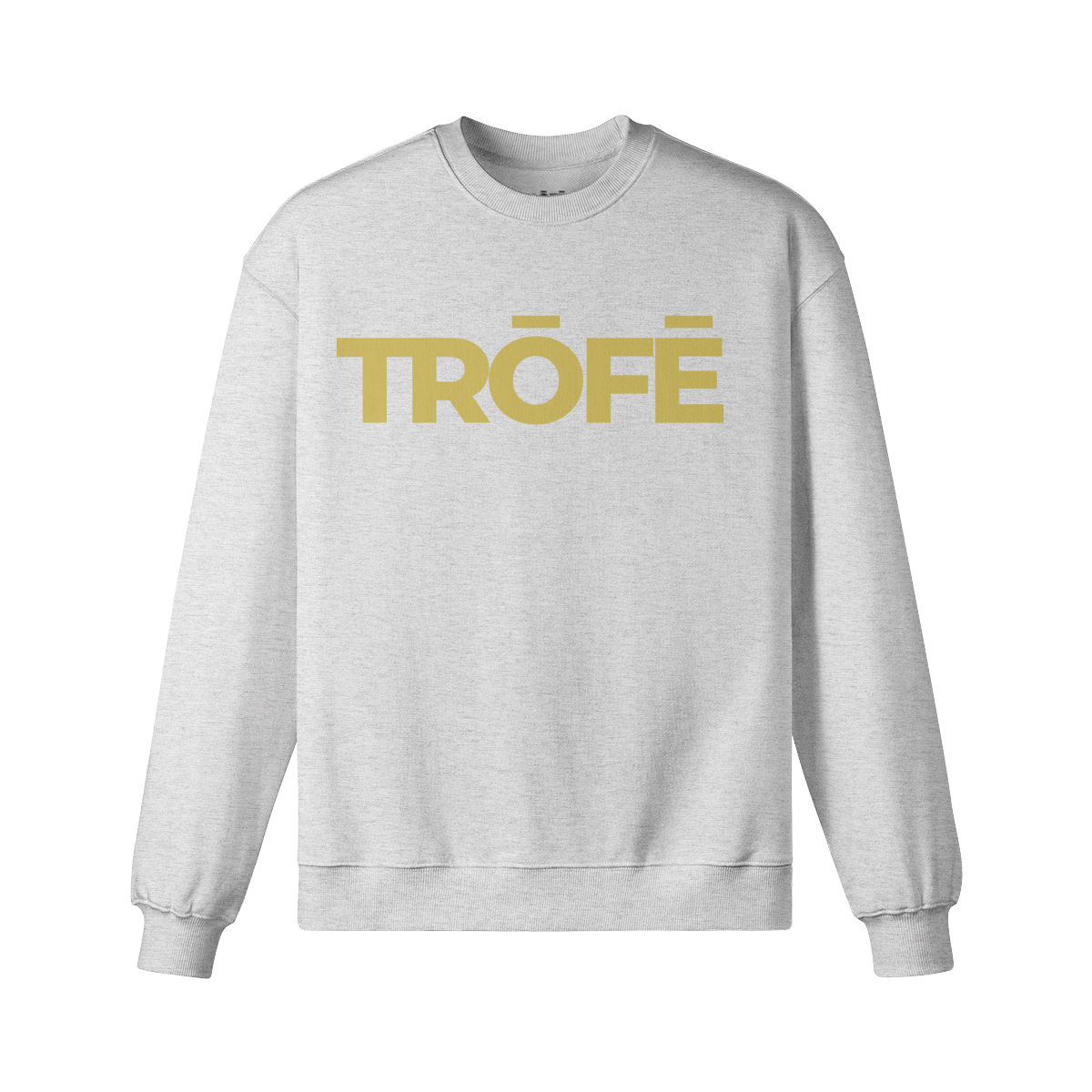 TRŌFĒ Gold Logo Sweatshirt heather grey front