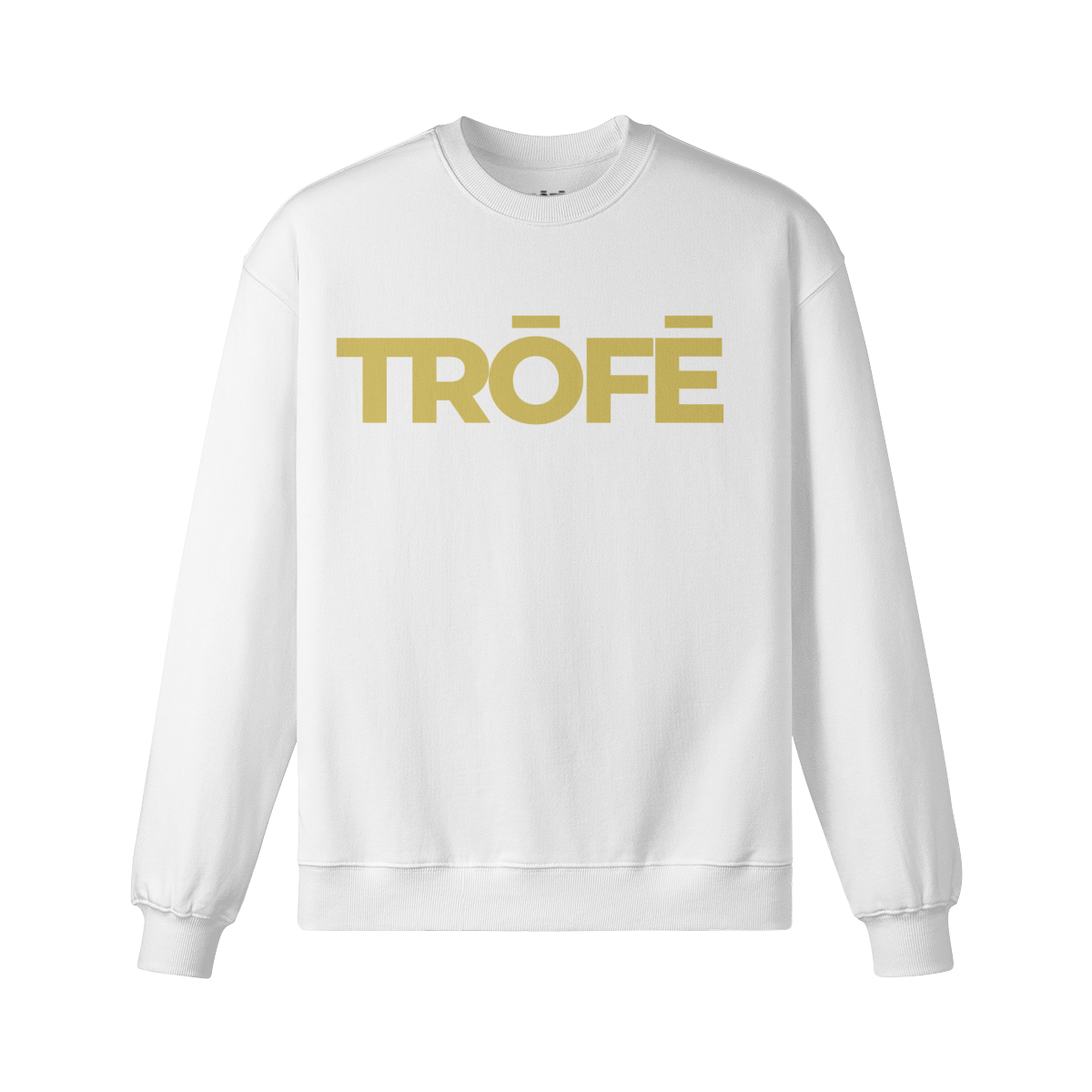 TRŌFĒ Gold Logo Sweatshirt white front