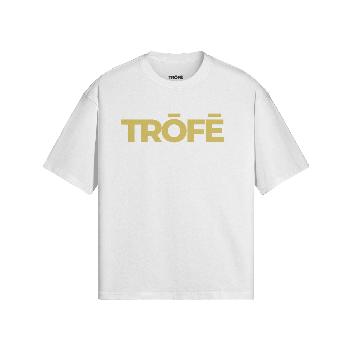 TRŌFĒ Gold Logo Tee white front