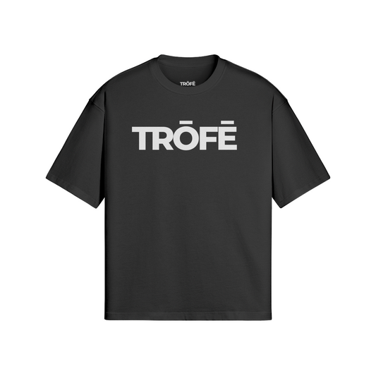 TRŌFĒ White Logo Tee front