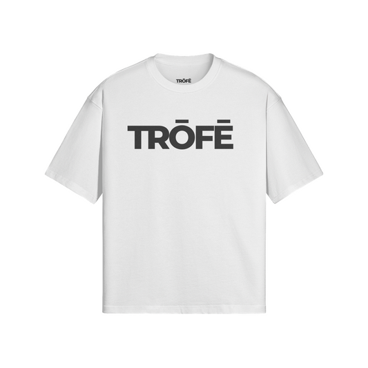 TRŌFĒ Black Logo Tee white front